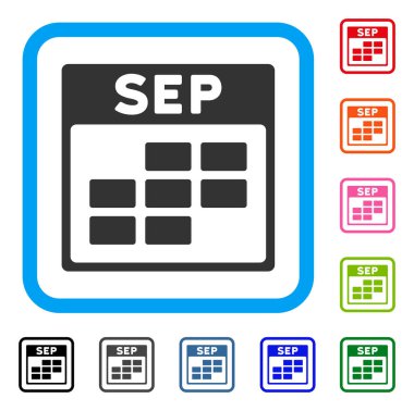 Eylül Takvim kılavuzu simgesini çerçeveli