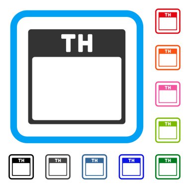 Perşembe takvim sayfası simgesini çerçeveli.