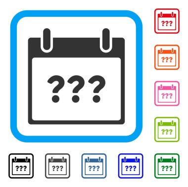 Bilinmeyen gün takvim sayfası simgesini çerçeveli