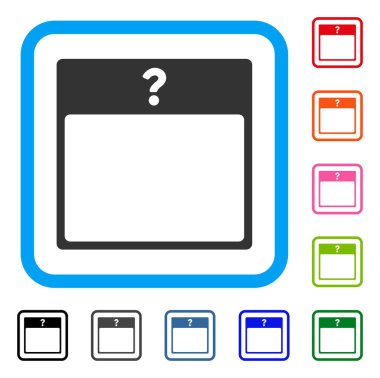 Bilinmeyen gün takvim sayfası simgesini çerçeveli