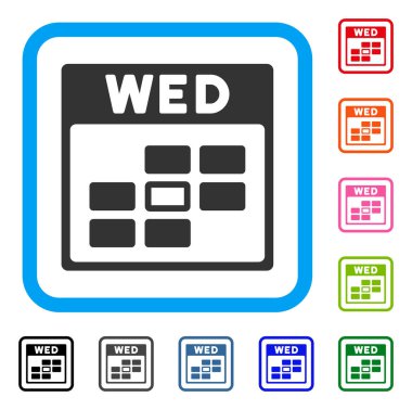 Çarşamba Takvim kılavuzu simgesini çerçeveli.