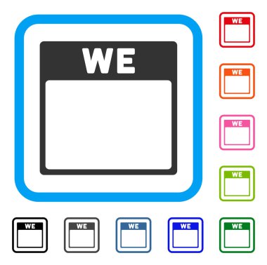 Çarşamba takvim sayfası simgesini çerçeveli.