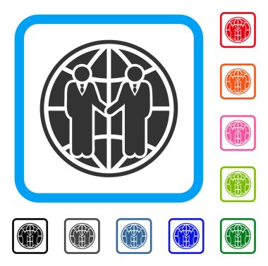 Küresel ortaklık simgesi çerçeveli