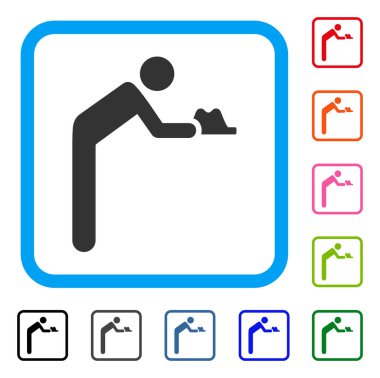 Hizmetçi kişi simgesi çerçeveli