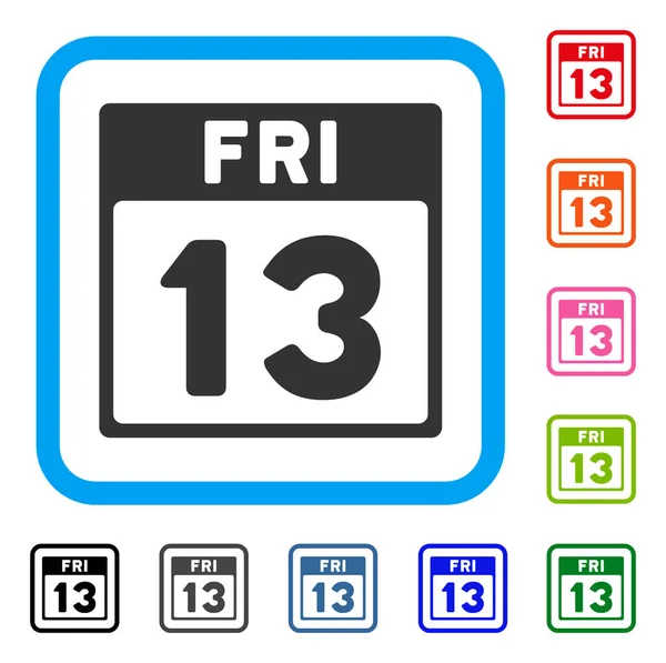13 Viernes Calendario Página Icono enmarcado — Vector de stock