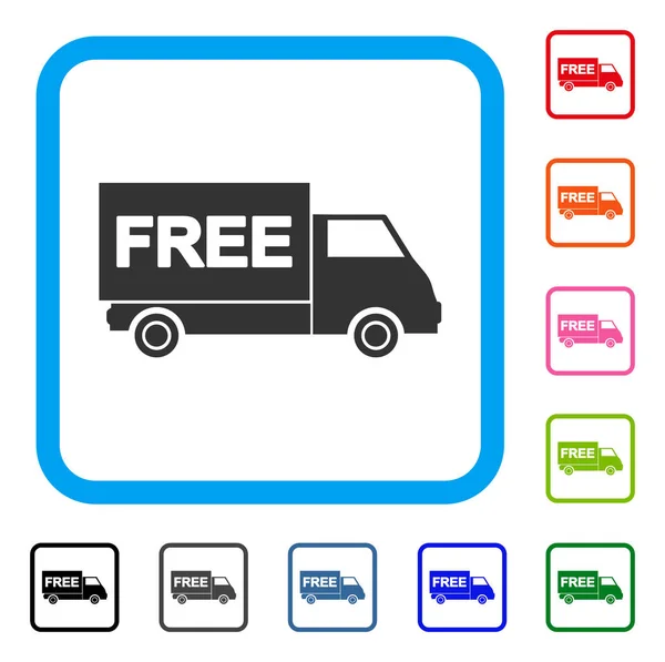 Free Shipment Van Framed Icon — Stock Vector