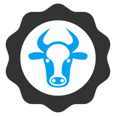 Sığır eti sertifika düz vektör simgesi