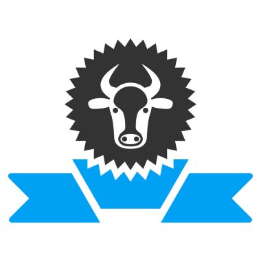 Sığır kurdele düz vektör simgesi Ödülü