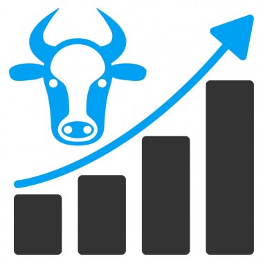 Sığır grafik büyümek yukarı düz vektör simgesi
