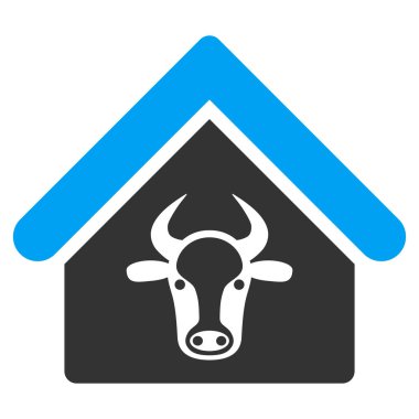 Sığır çiftliği düz vektör simgesi