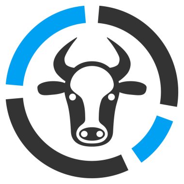 İnek diyagramı düz vektör simgesi