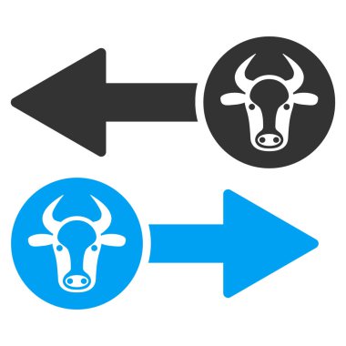 Vektör simge inek Exchange oklar düz