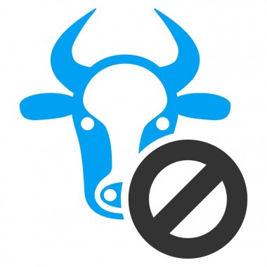 Düz vektör simge yasak inek