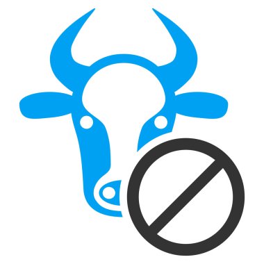 Düz vektör simge yasak inek