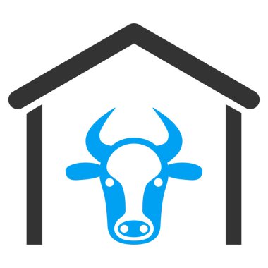 İnek garaj düz vektör simgesi