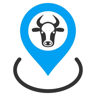 İnek yer düz vektör simgesi