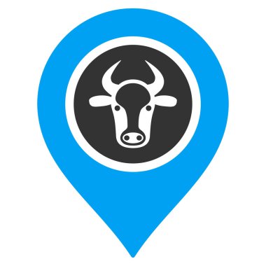 İnek Marker düz vektör simgesi