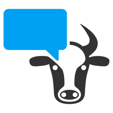 İnek görüş düz vektör simgesi