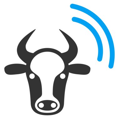 İnek radyo sinyali düz vektör simgesi