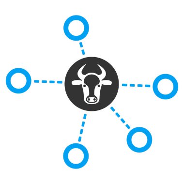 İnek ilişkiler düz vektör simgesi