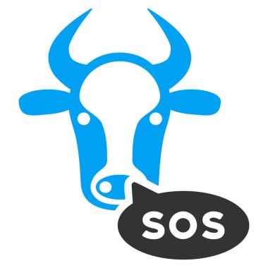 İnek Sos ileti düz vektör simgesi