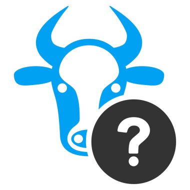 İnek bilinmeyen durum düz vektör simgesi