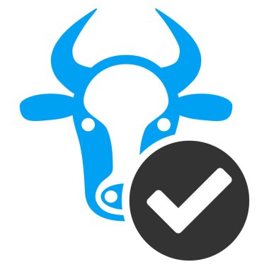 İnek geçerli düz vektör simgesi