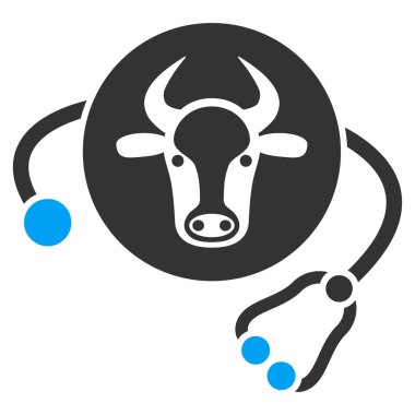 İnek veteriner düz vektör simgesi