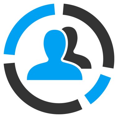 Demografi diyagramı düz vektör simgesi