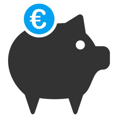 Euro kumbara düz vektör simgesi