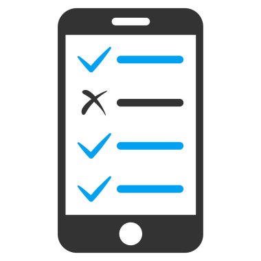 Telefon denetim listesi düz vektör simgesi