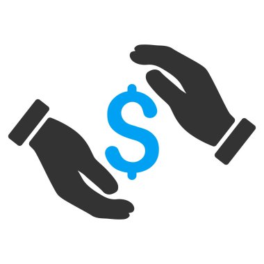 Para sigorta eller düz vektör simgesi