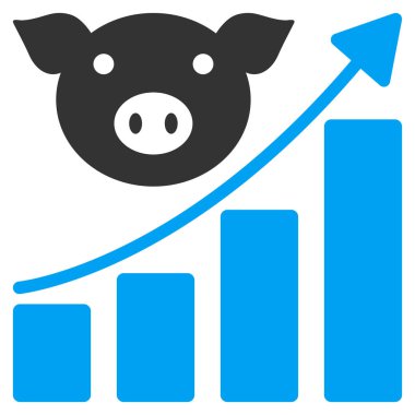 Grafik düz vektör simgesi büyüyen domuz