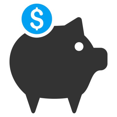 Piggy Bank Düz Vektör Simgesi
