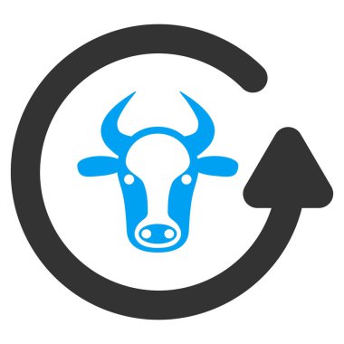 Boğa düz vektör simge Yenile