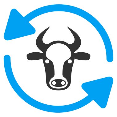 İnek düz vektör simge Yenile