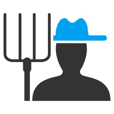 Dirgen düz vektör simgesi olan çiftçi