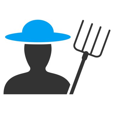 Dirgen düz vektör simgesi olan çiftçi