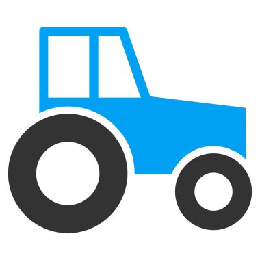 Tekerlekli traktör düz vektör simgesi