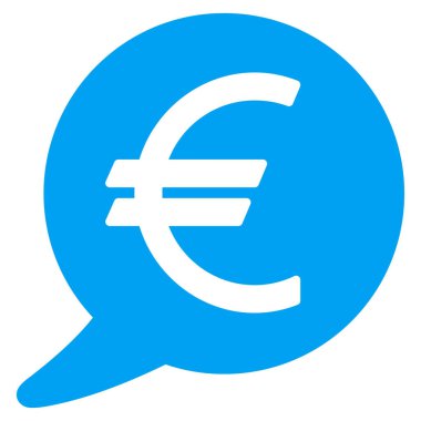 Euro ileti balon düz vektör simgesi