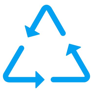 Geri dönüşüm üçgen düz vektör simgesi