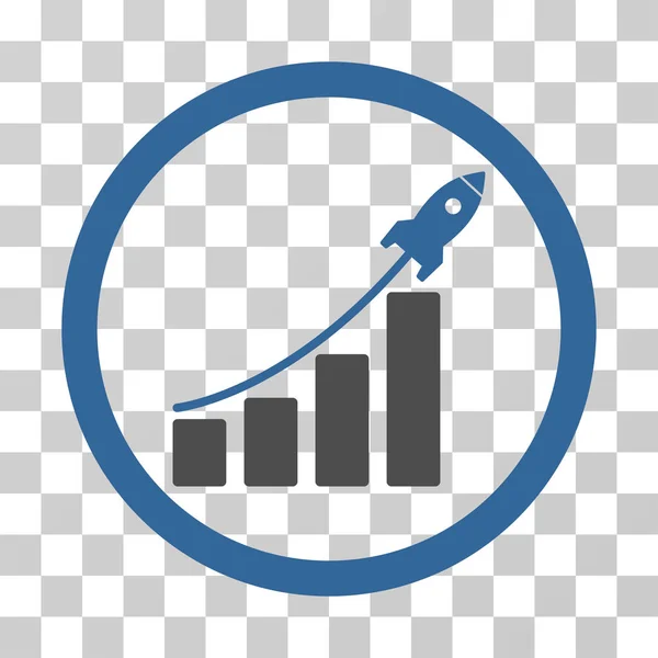 Rocket Startup Bar Chart Vector Icono — Vector de stock