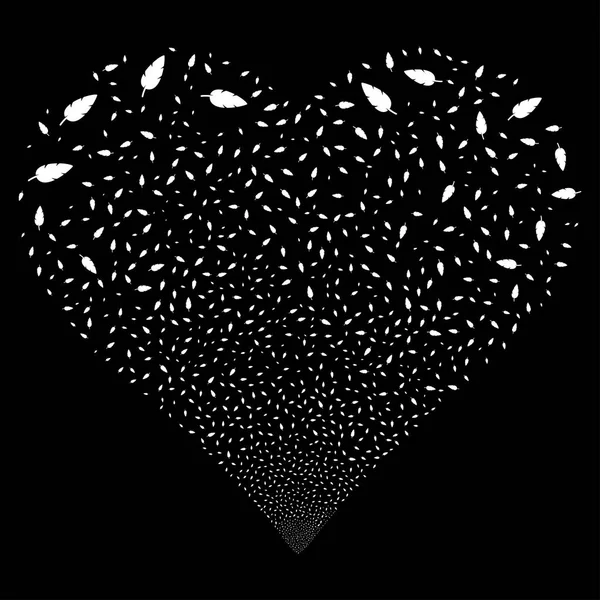 Feux d'artifice plume coeur — Image vectorielle