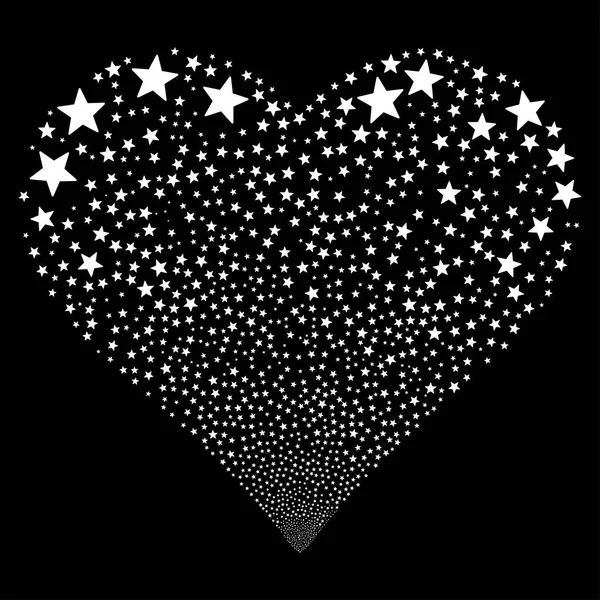 Феєрверк зірка феєрверк серця — стоковий вектор