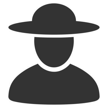 Şapka adam düz simgesi