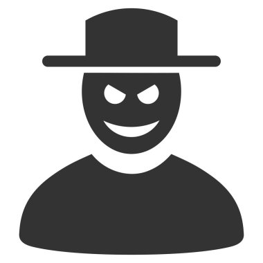 Kötü niyetli beyefendi düz simgesi