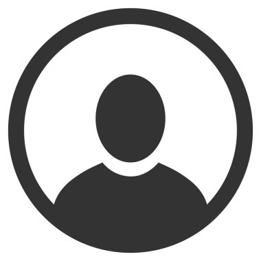 Yuvarlak kullanıcı portre düz simgesi