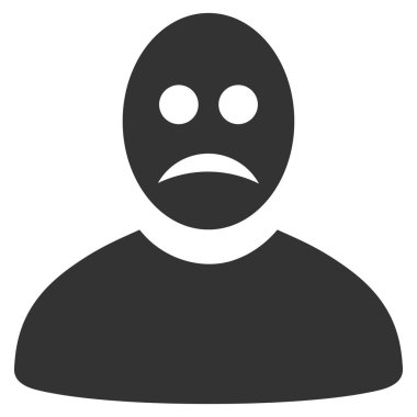 Üzgün insan düz simgesi