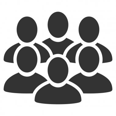 Kullanıcı kalabalık düz simgesi