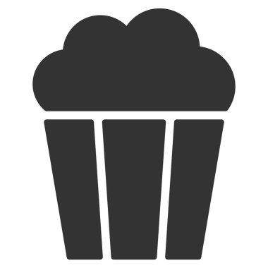 Patlamış mısır kova düz simgesi